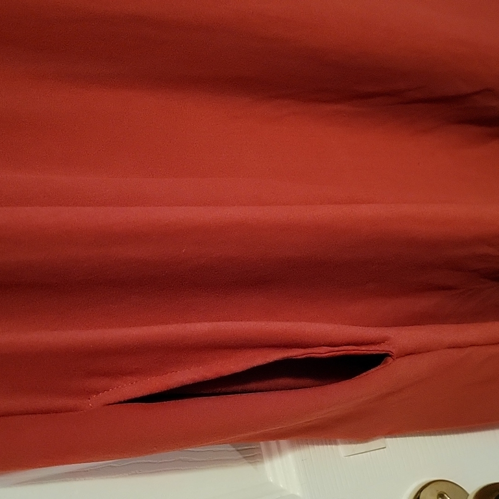 Burnt Orange Sleeveless Dress - Size M (8-10) - Picture 4 of 7